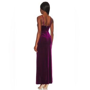 Velvet Maxi Dress in Grape